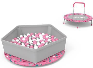36" FOLDABLE TRAMPOLINE WITH HANDLE JB-036C blue&pink colour