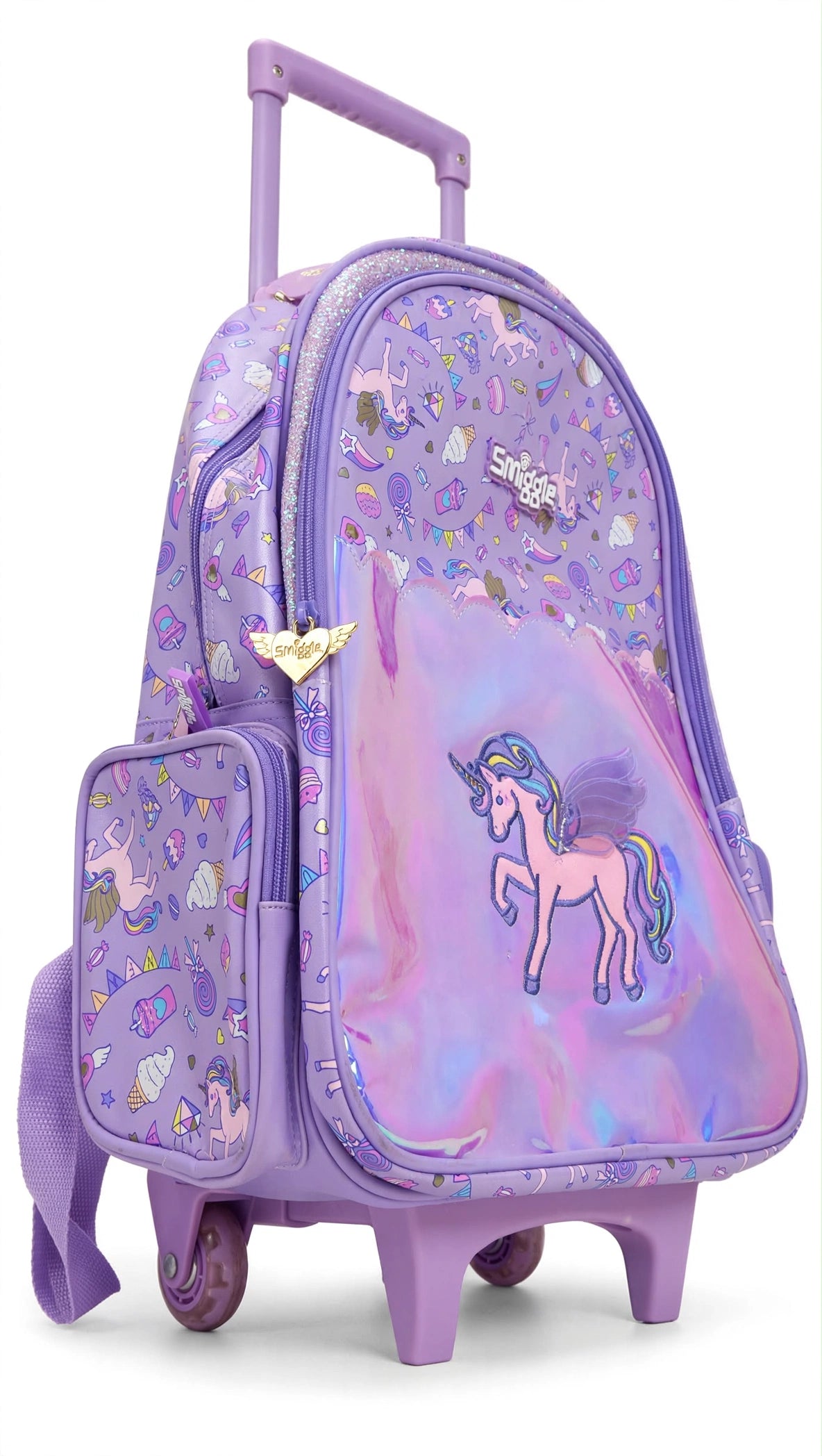 Purple Unicorn Kids Trolley School Bag – Girls School Backpack