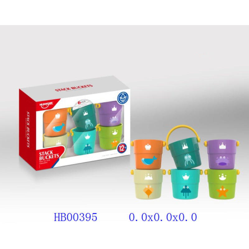 COLOURFUL STACKING BUCKETS GAME