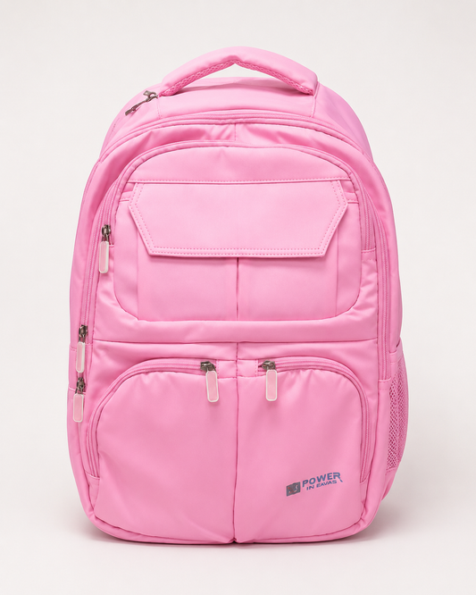 Classic Pink Multi-Pocket Girls School Backpack