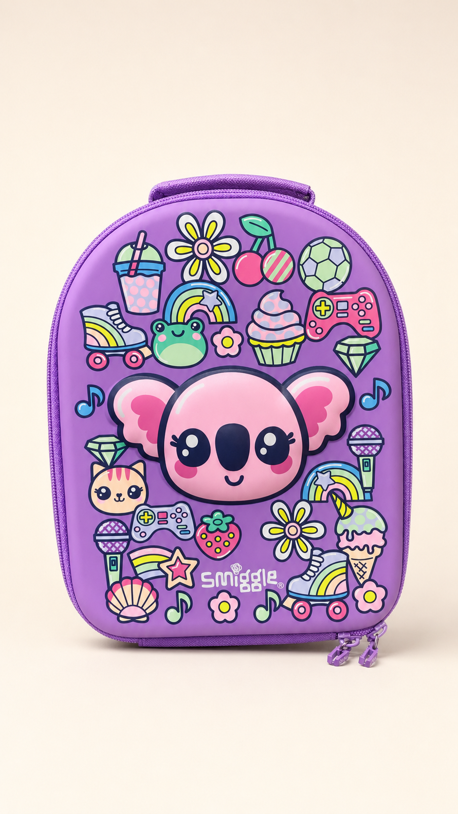 Custom Name Cat Kids Backpack – Pink & Turquoise available at Aryans Toys Pakistan