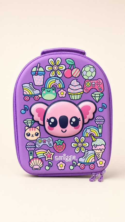 Custom Name Cat Kids Backpack – Pink & Turquoise available at Aryans Toys Pakistan
