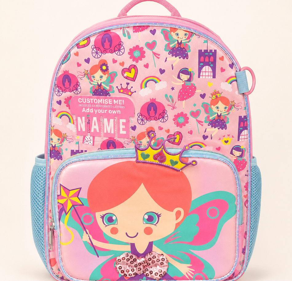 Custom Name Fairy Princess Backpack – Pink available at Aryans Toys Pakistan