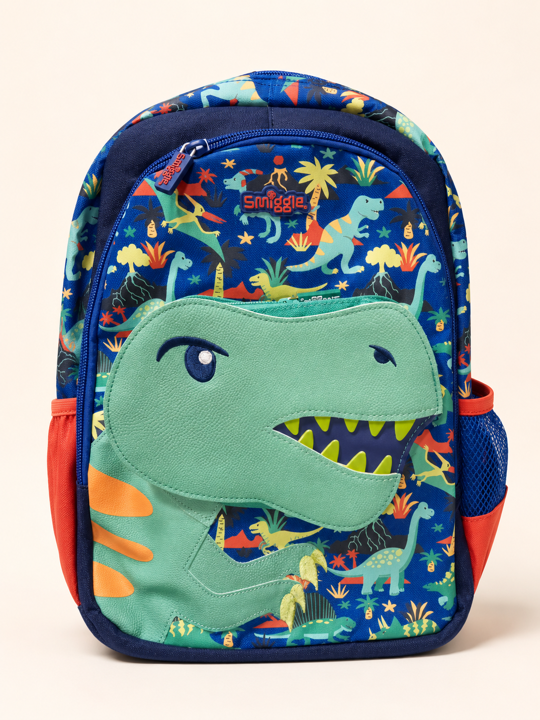 3D Dinosaur Kids School Backpack – Blue & Green available at Aryans Toys Pakistan