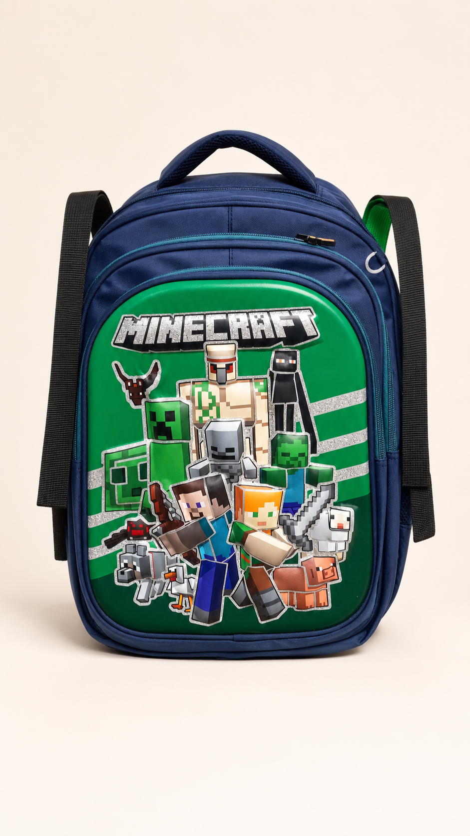 Minecraft Character Kids Backpack – Green & Navy available at Aryans Toys Pakistan