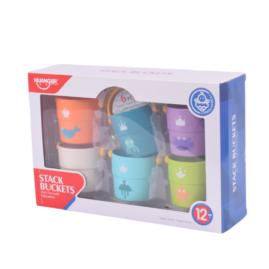 COLOURFUL STACKING BUCKETS GAME