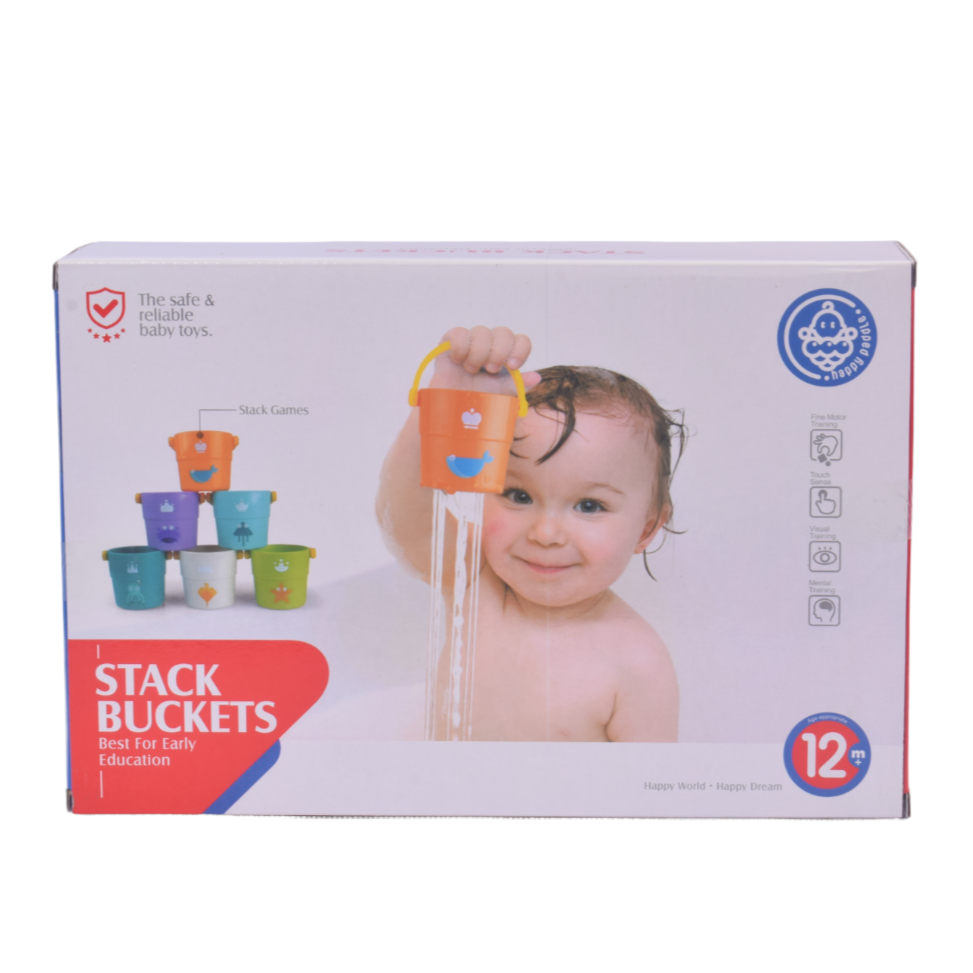 COLOURFUL STACKING BUCKETS GAME