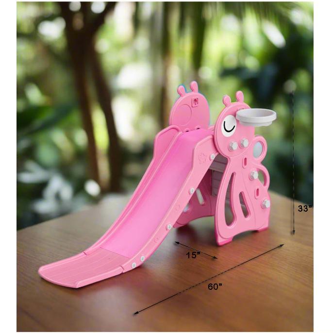 KIDS MINI SLIDE L-60" W-15" H-33"  PINK