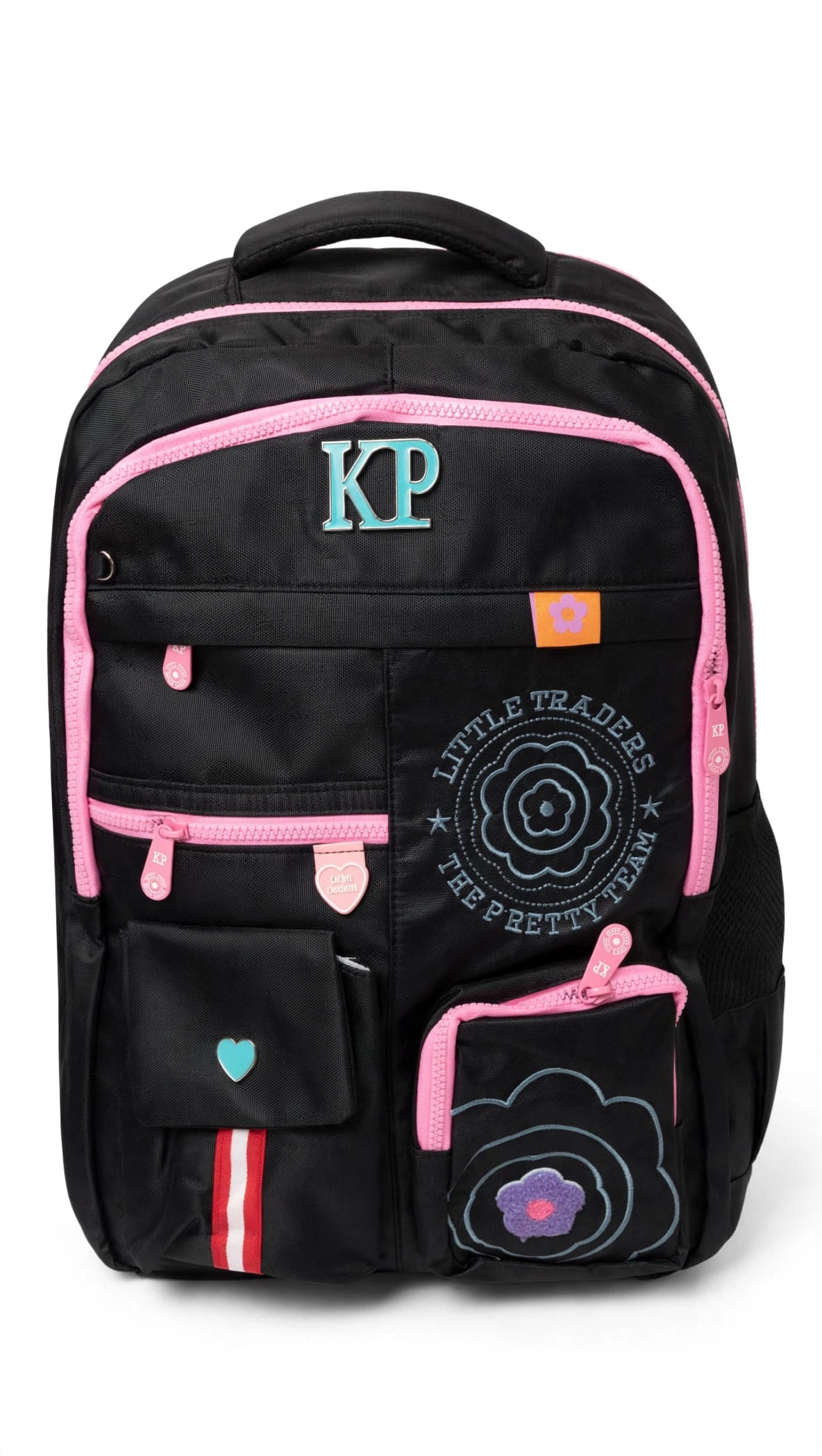 Black &amp; Pink Girls School Backpack – Multi Pocket Bag