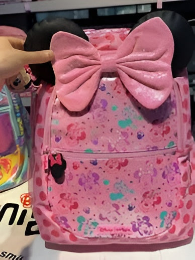Pink Mouse Bow Kids School Backpack