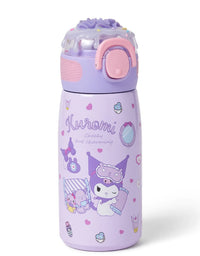 kuromi kids water bottle - lavender & pink
