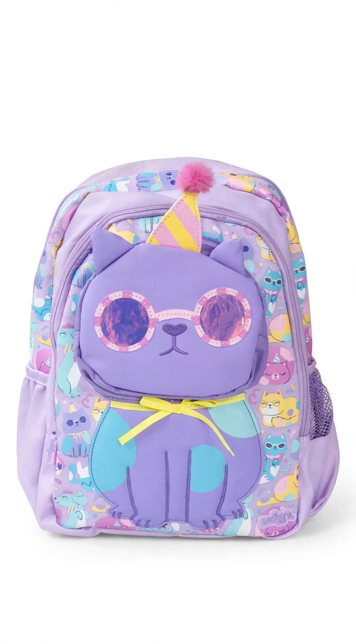 Lavender Cat Kids Backpack – Cute Girls School Bag