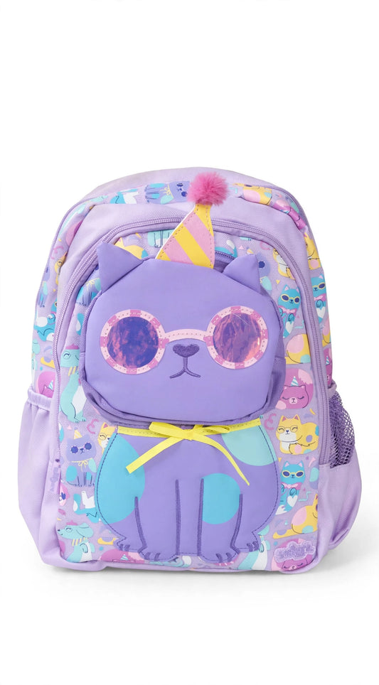 Lavender Cat Kids Backpack – Cute Girls School Bag