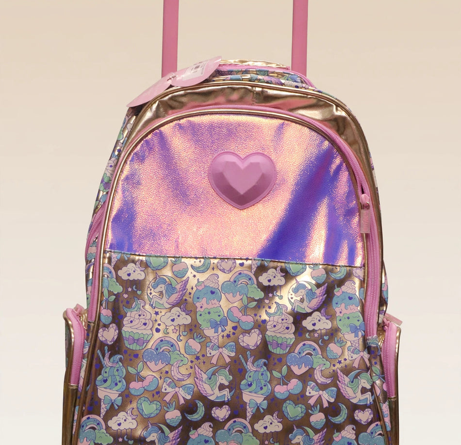 Pink & Gold Heart Trolley Bag