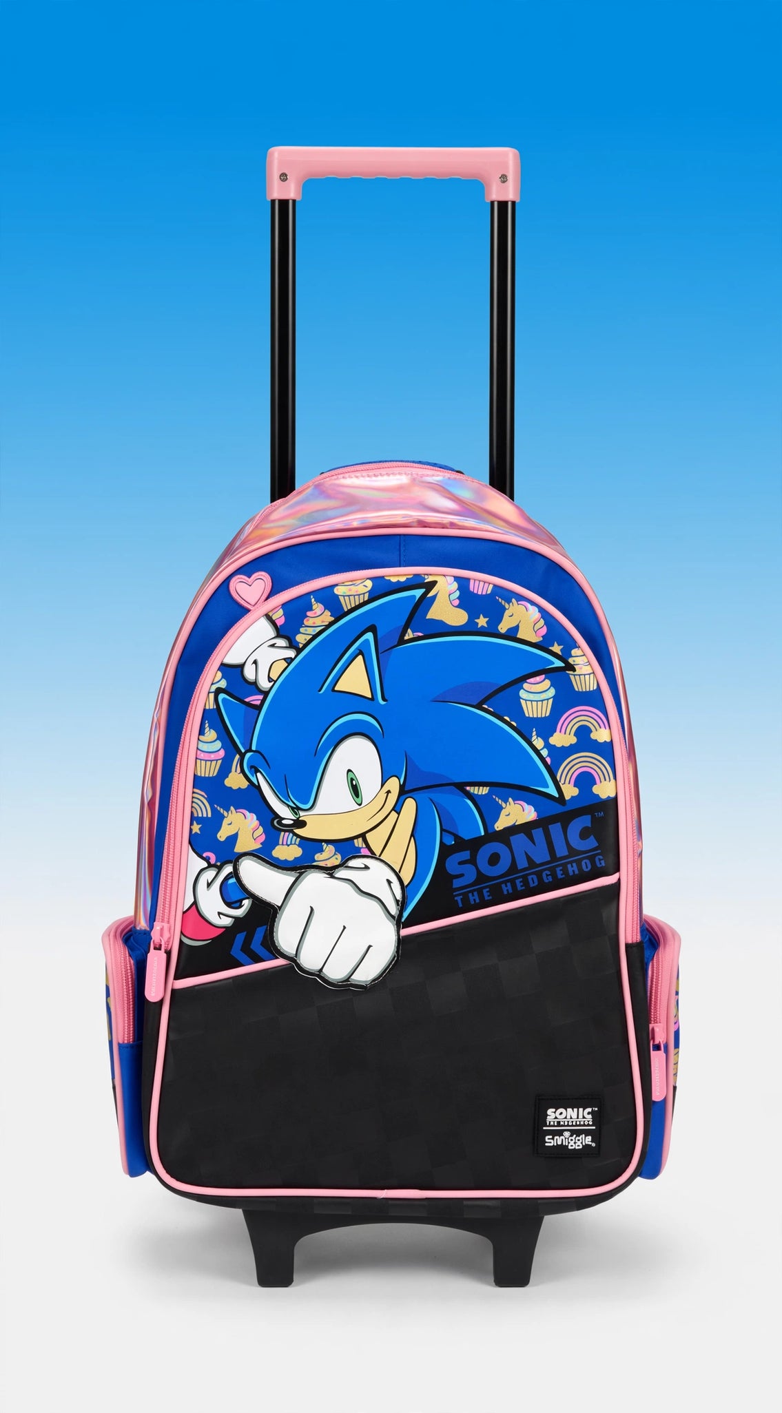 Smiggle Sonic The Hedgehog Pink Trolley Backpack