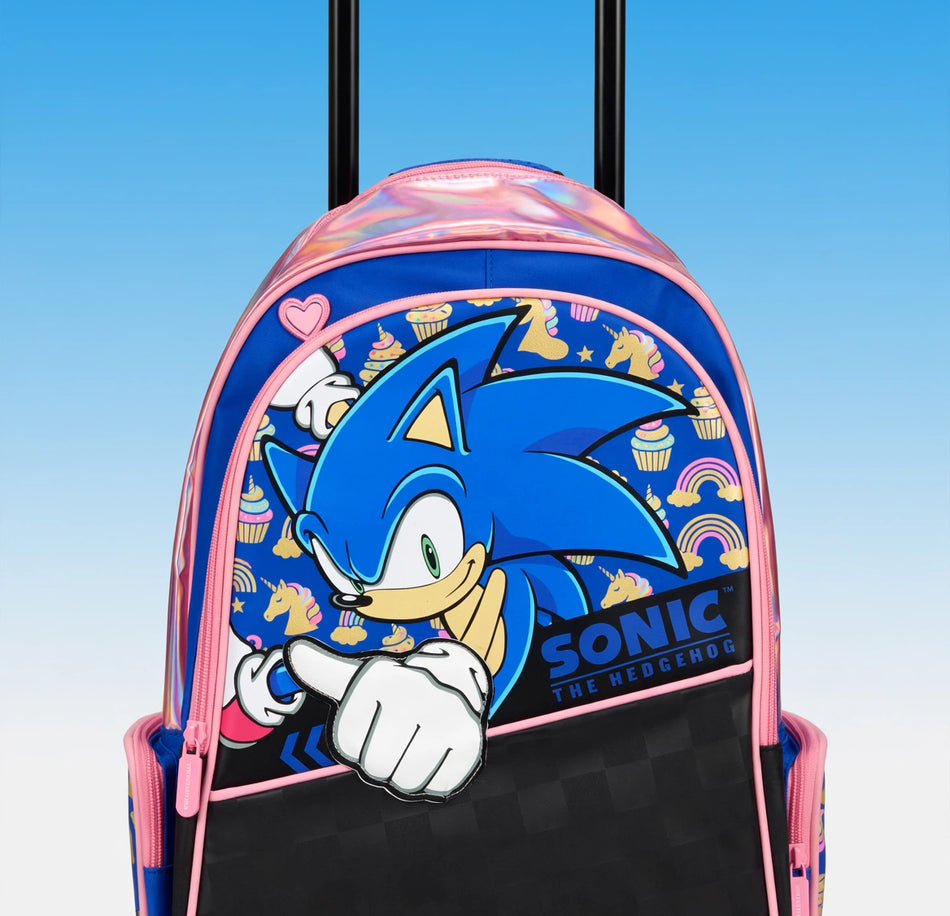 Smiggle Sonic The Hedgehog Pink Trolley Backpack
